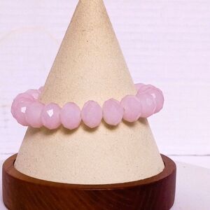 Natural Rose Quartz Bracelet Soft Pink Faceted beads Heart Chakra, Love, Healing